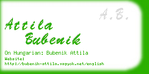 attila bubenik business card